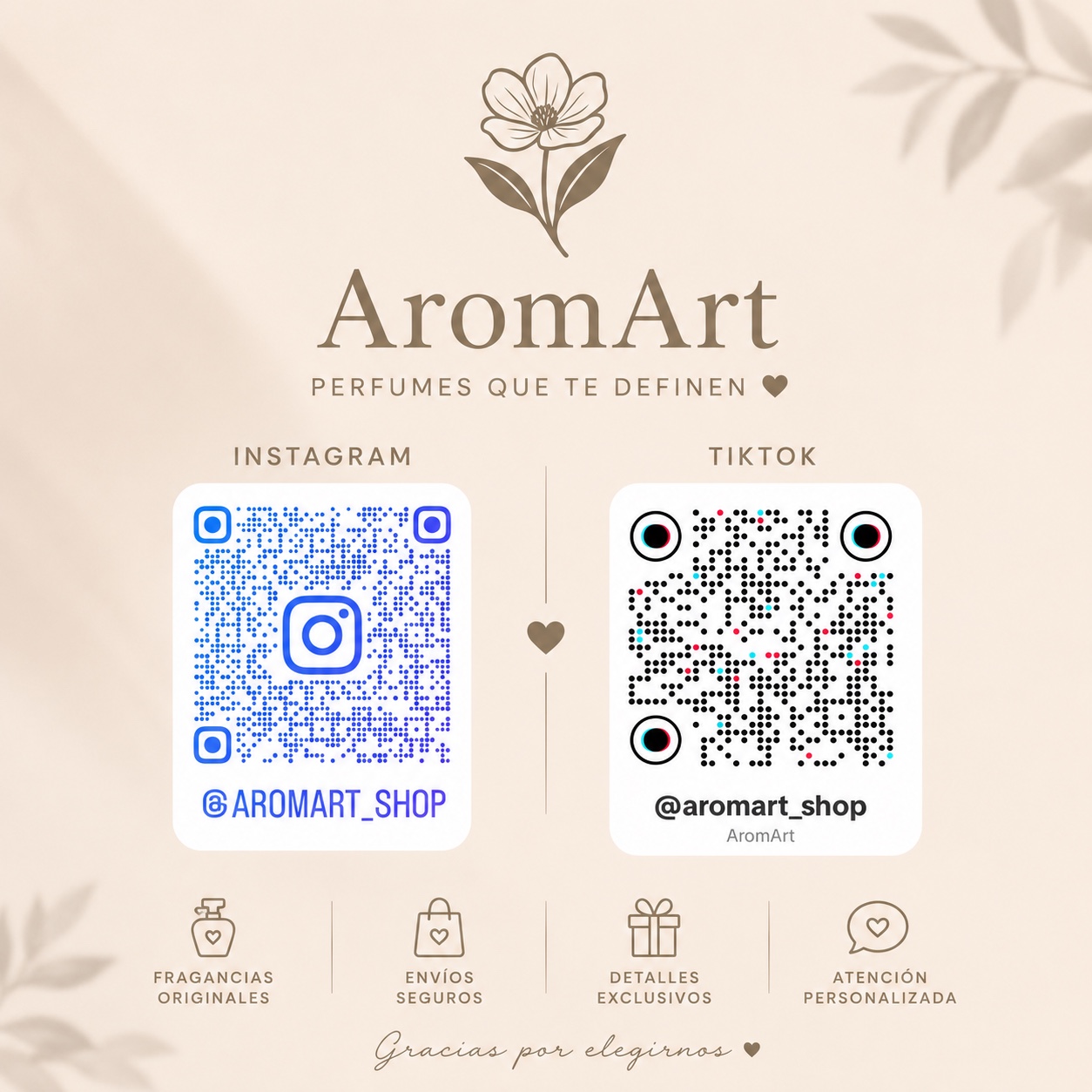 Redes sociales AromArt Shop